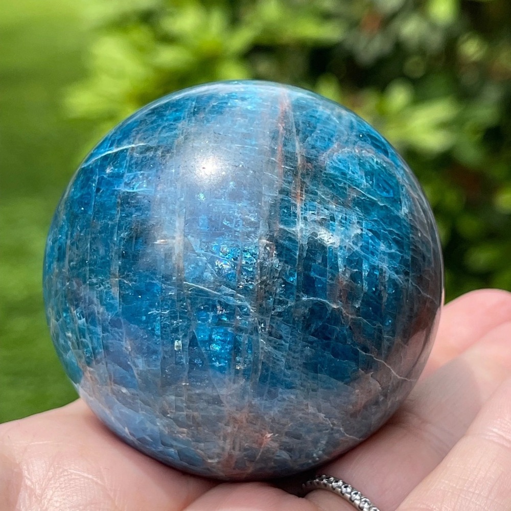 Fine Quality Deep Blue Brazilian Apatite Sphere Rare find - #96
